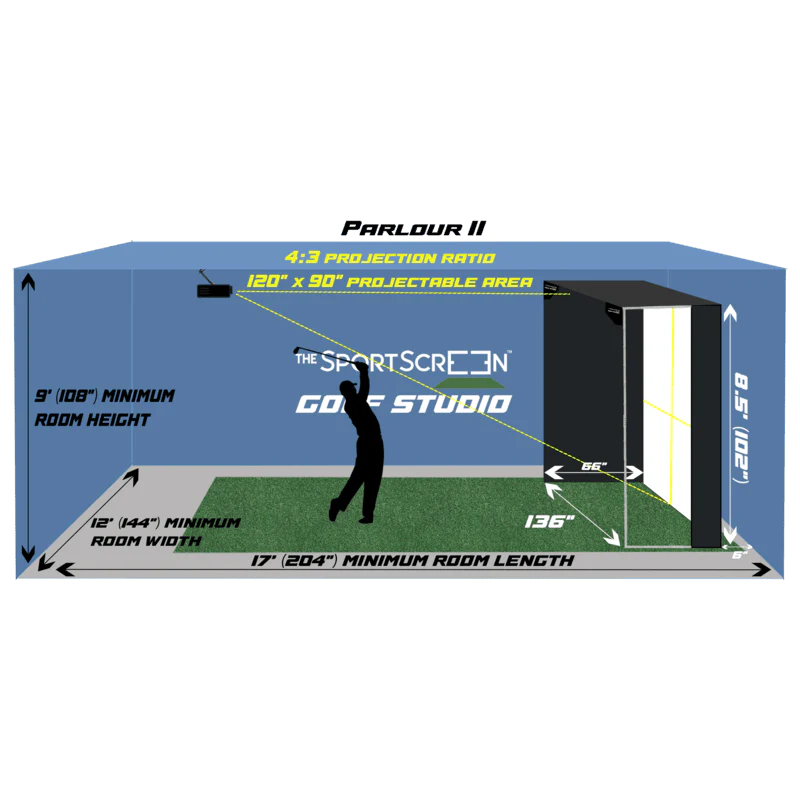 The SportScreen Parlour 11 Golf Simulator Enclosure