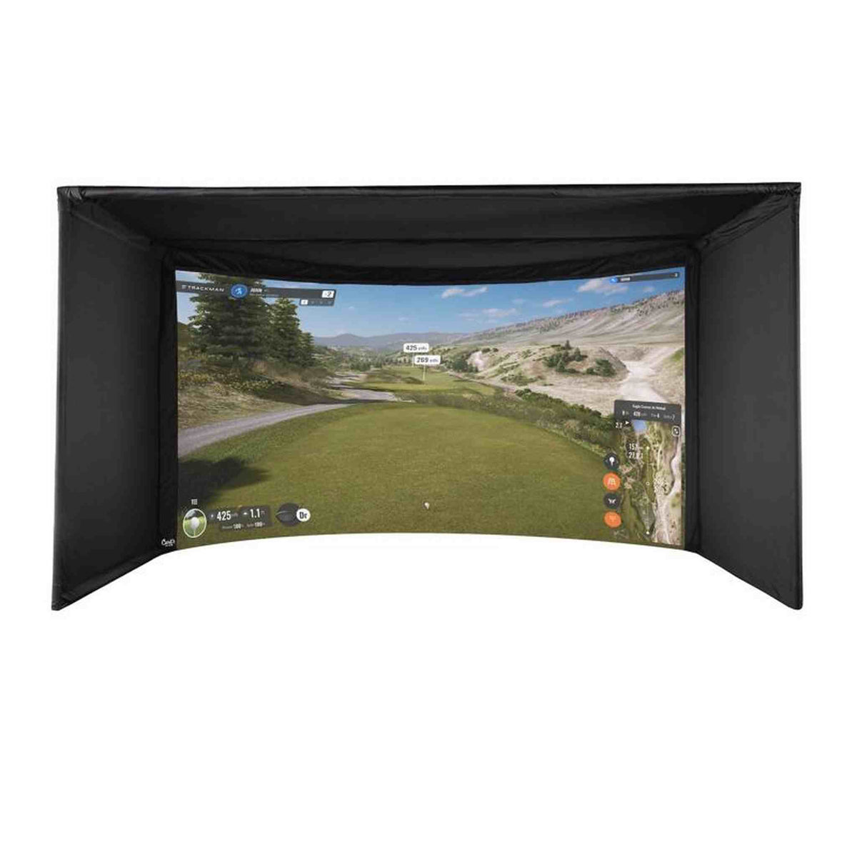 Carl&#39;s Place Curved Golf Simulator Enclosure Kit with Impact Screen