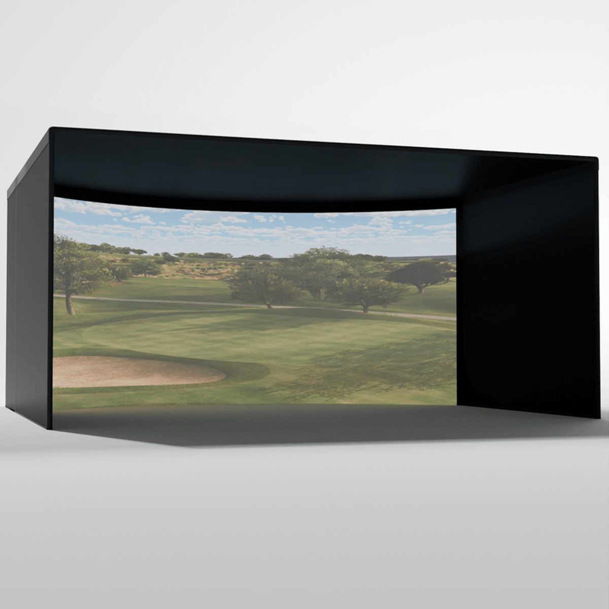 Carl&#39;s Place Curved Golf Simulator Enclosure Kit with Impact Screen