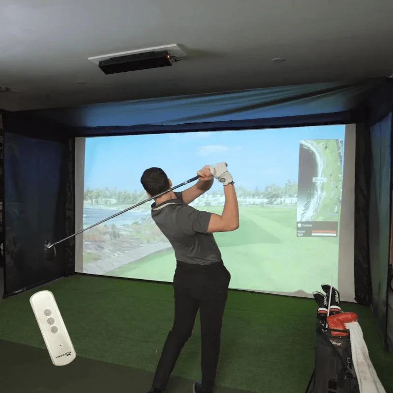 The SportScreen Vanish Series Retractable Golf Simulator Enclosure