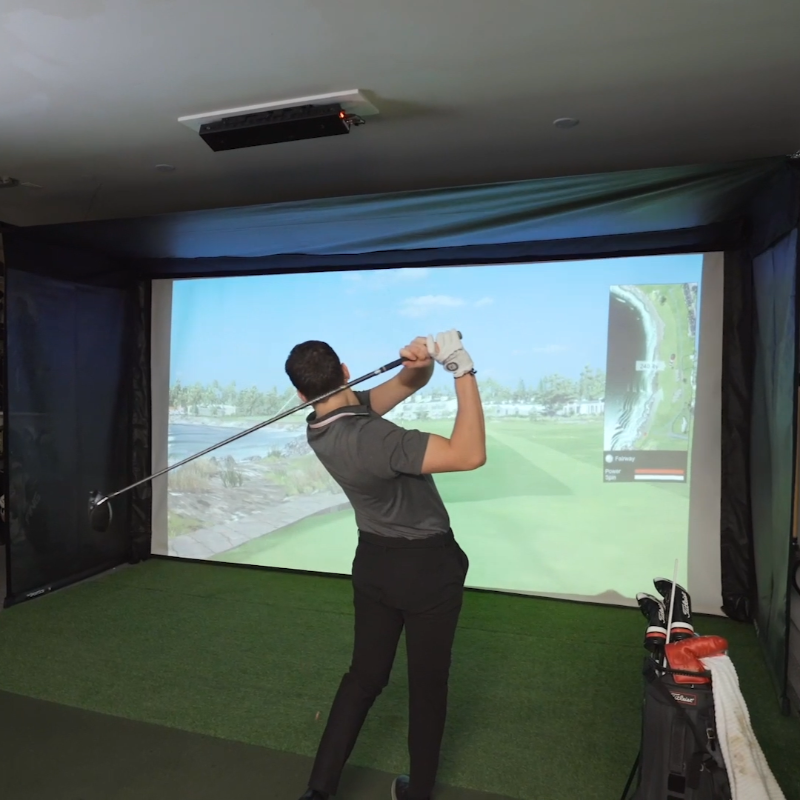 The SportScreen Vanish Series Retractable Golf Simulator Enclosure
