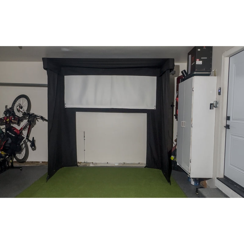 The SportScreen Vanish LITE Series Retractable Golf Simulator Enclosure
