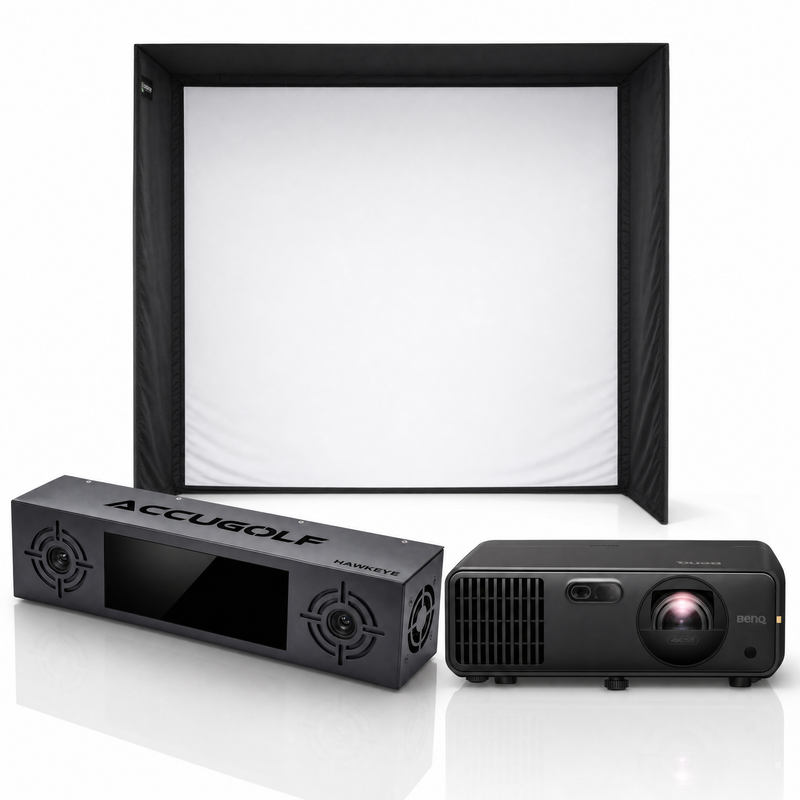 AccuGOLF Hawkeye Launch Monitor SIG Golf Simulator Enclosure Projector Package
