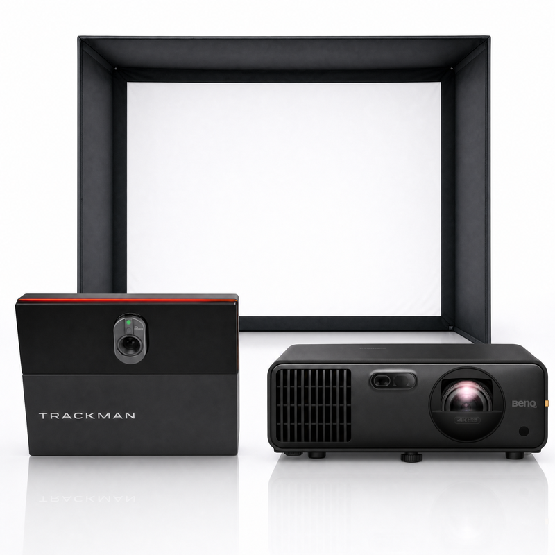Trackman iO Commercial Launch Monitor SIG Golf Simulator Enclosure Projector Package