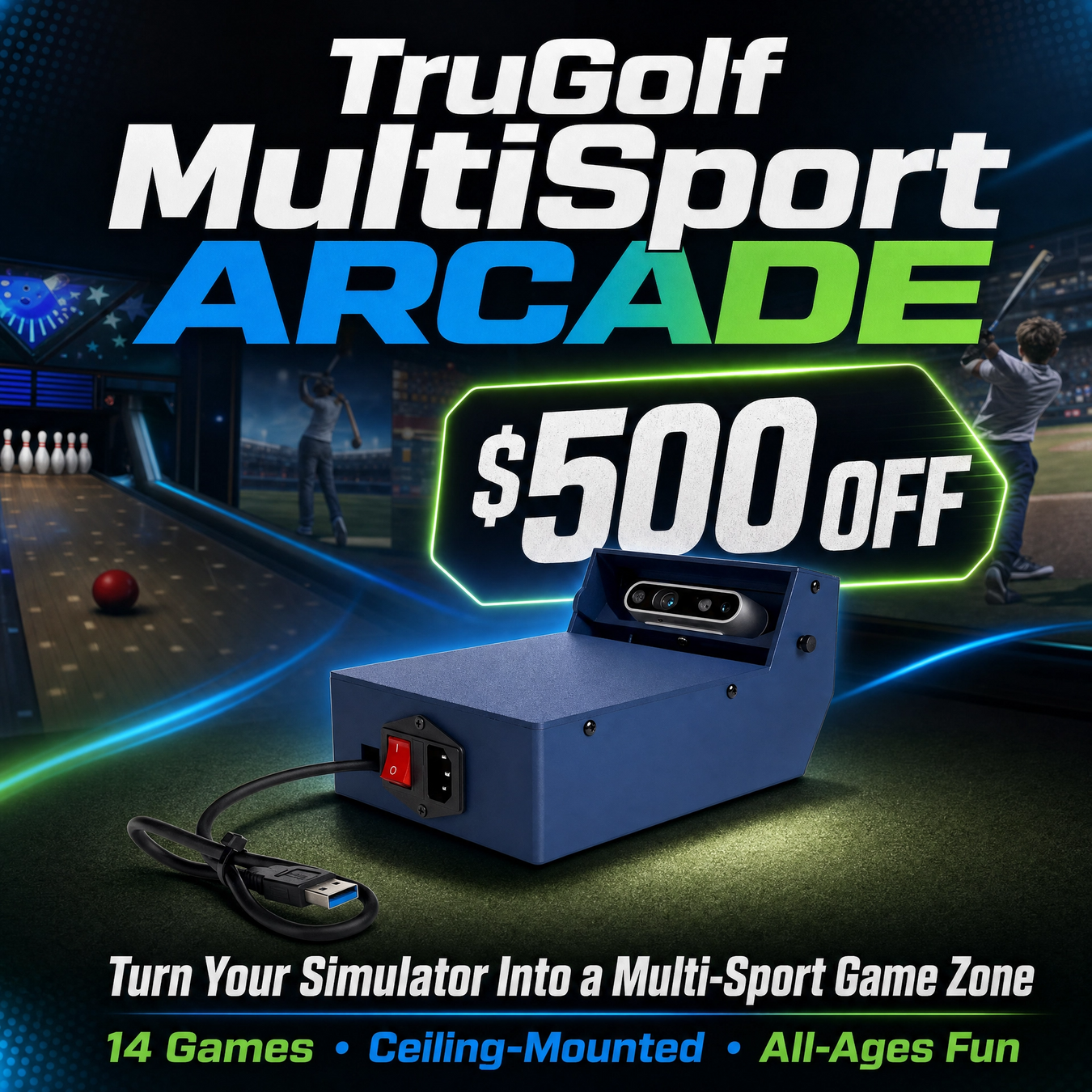 Save $500 on TruGolf MultiSport Arcade